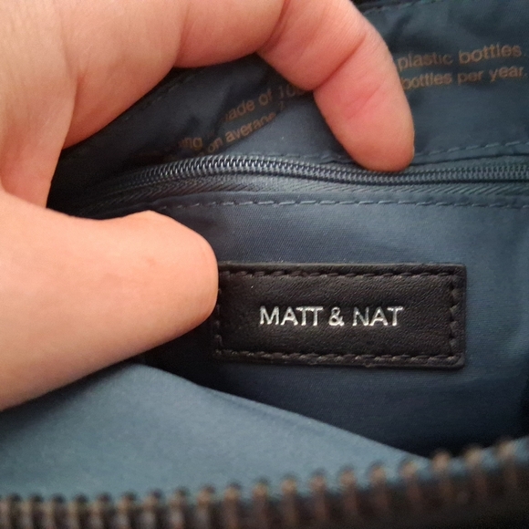 Matt & Nat/ WHILEM Black Vegan Leather Hobo Bag/ 2 Straps - Picture 6 of 16